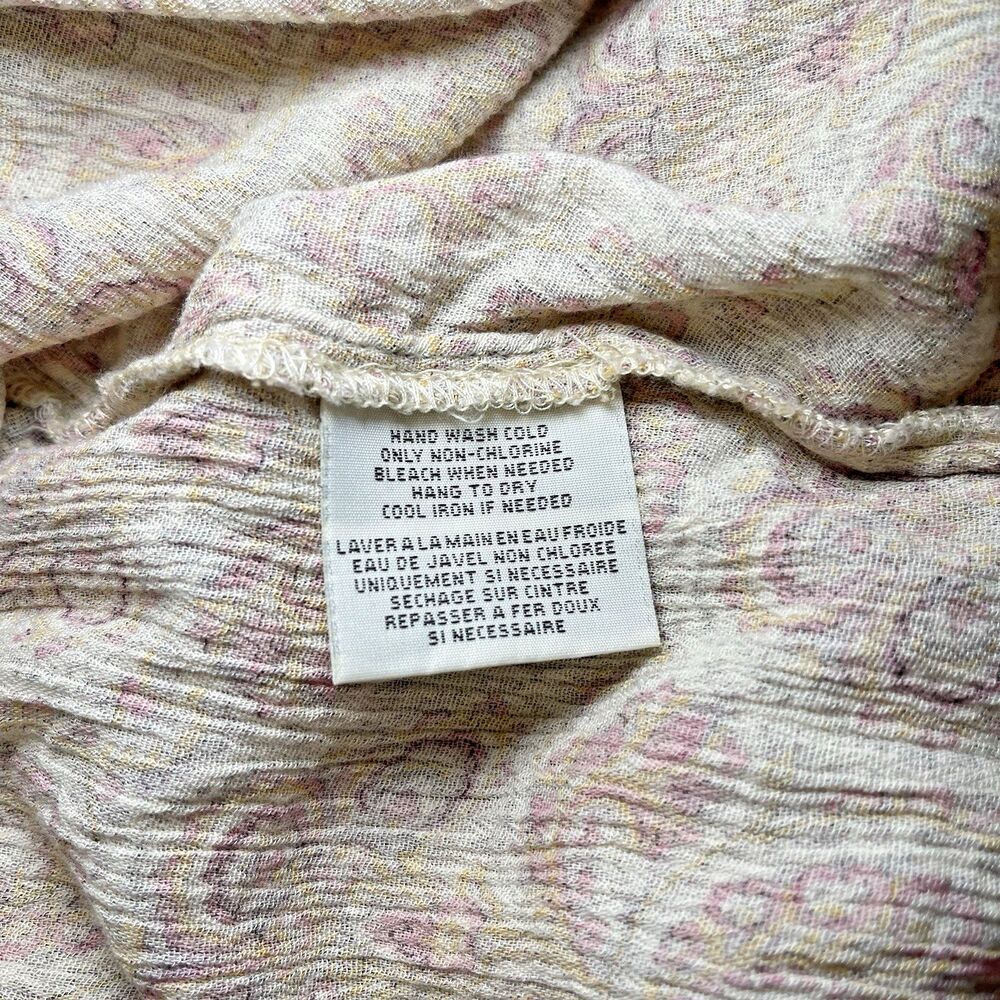 Denim & Supply Ralph Lauren Boho Top Womens Sz L Floral Tassel Tie Peasant Flowy - Picture 7 of 7